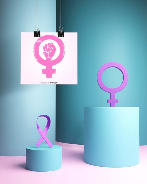 Colourful Girl Power Concept Composition Psd