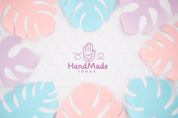 Colourful Monstera Leaves Frame Background Psd