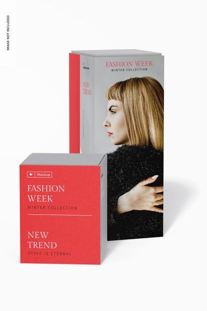 Column Display Stand Mockup, Perspective View Psd