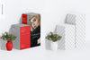 Column Display Stands Mockup, Perspective View Psd