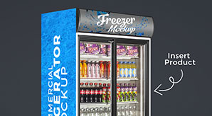 Commercial Refrigerator, Cooler / Zer Mockup Psd With Product Insertion
