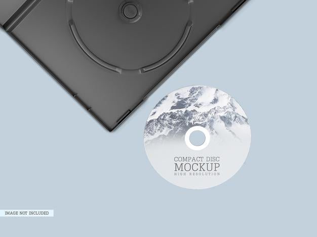 Compact Disc With Cover Mockup Psd