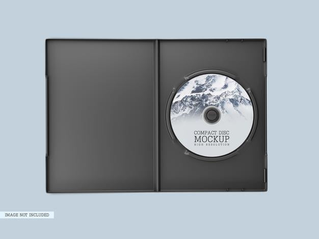 Compact Disc With Cover Mockup Psd