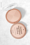 Compact Highlighter Packaging Mockup, Top View Psd