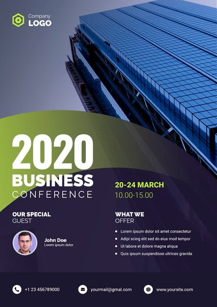 Company Poster Of 2020 Business Conference Psd - Mockup Hunt