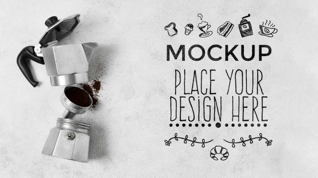 Components Of A Coffee Grinder Mock-Up Psd