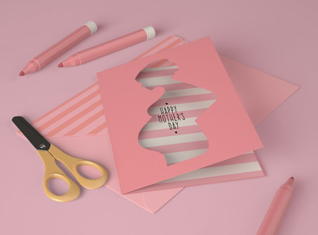 Composition For Mother'S Day With Card Mock-Up Psd