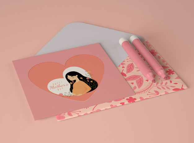 Composition For Mother'S Day With Card Scene Creator Psd
