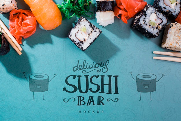 Composition For Sushi Bar Mock-Up Psd