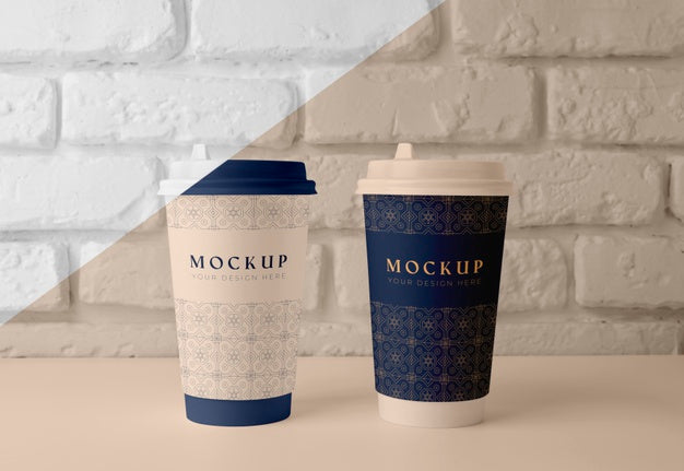 Composition Of Coffee Shop Cup Mock-Up Psd