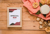 Composition Of Delicious Foods With Frame Mock-Up Psd