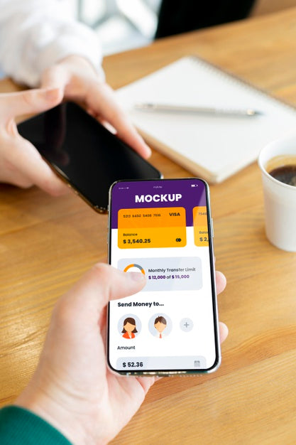 Composition Of Mobile Payment Application Mock-Up Psd