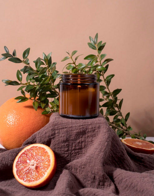 Composition Of Mock-Up Candle Packaging Psd