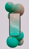 Composition Of Mock-Up Device With Abstract Liquids Psd