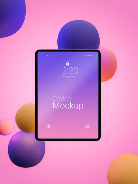 Composition Of Mock-Up Device With Abstract Liquids Psd