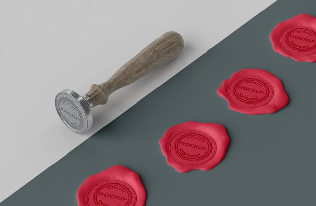 Composition Of Mock-Up Seal For Envelope Psd