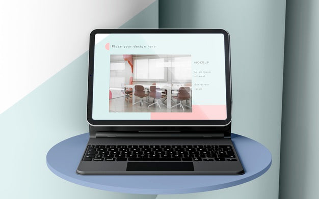 Composition Of Modern Tablet With Keyboard Attached Psd