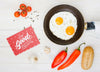 Composition Of Morning Fried Eggs With Ingredients Psd