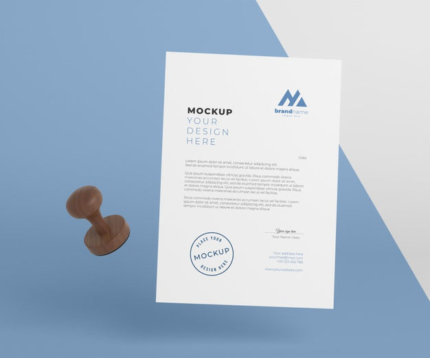 Composition Of Paper And Seal Mock-Up Psd