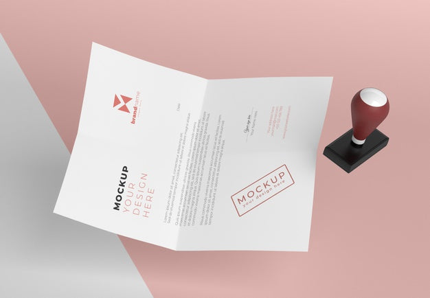 Composition Of Paper And Seal Mock-Up Psd