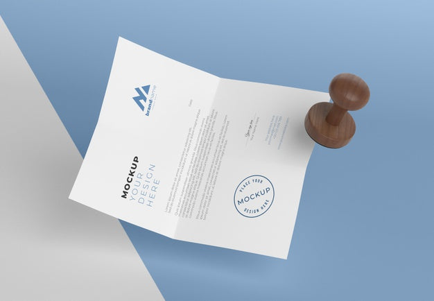 Composition Of Paper And Seal Mock-Up Psd