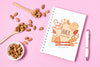 Composition Of Snacks With Notebook Mock-Up Psd