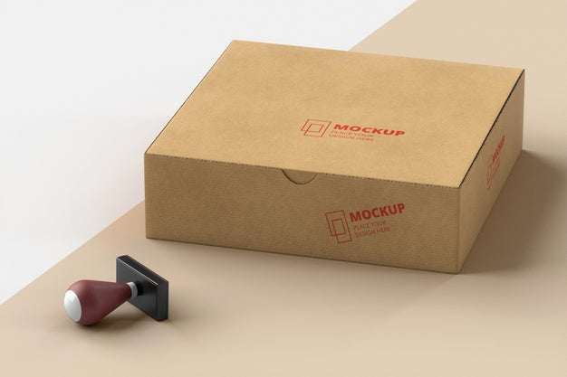 Composition Of Stamp And Box Labeled Psd