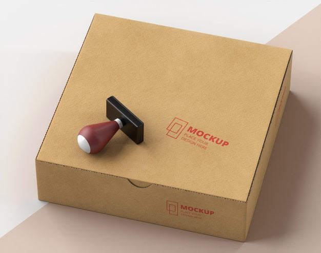 Composition Of Stamp And Box Labeled Psd