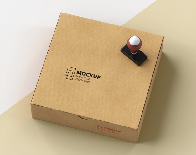 Composition Of Stamp And Box Labeled Psd