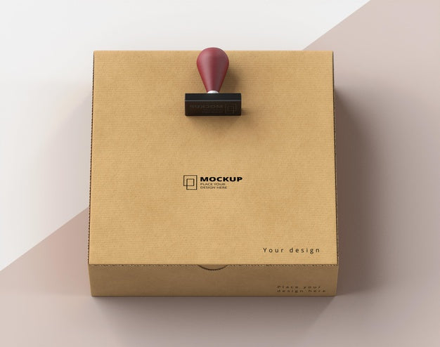 Composition Of Stamp And Box Labeled Psd