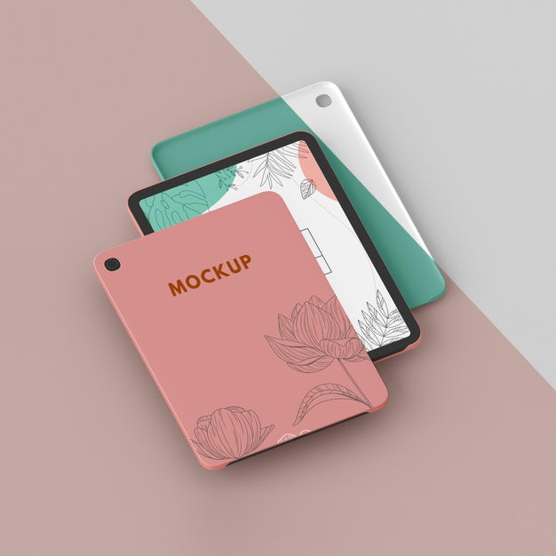 Premium PSD  Paper drawing pads mockup standing and dropped
