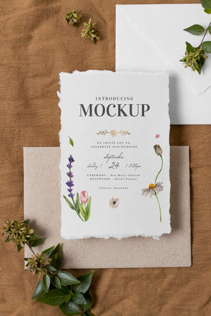 Composition Of Wedding Mock-Up Cards Psd