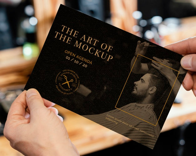 Composition With Barber Shop Element Mock-Up Psd