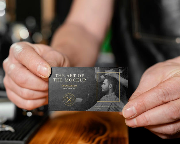 Composition With Barber Shop Element Mock-Up Psd