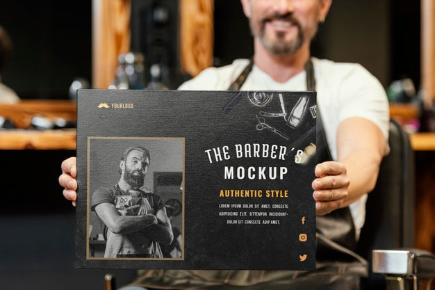 Composition With Barber Shop Mock-Up Psd
