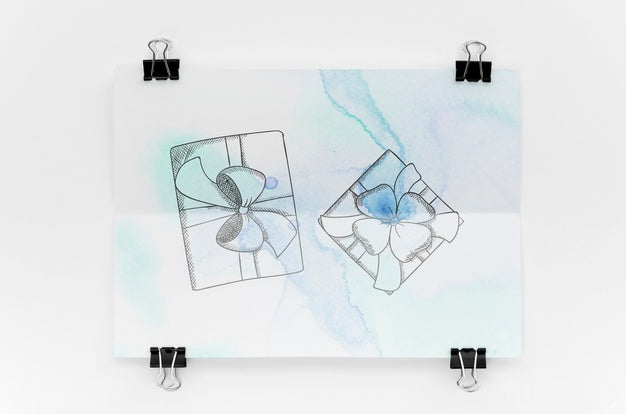 Composition With Card Mock-Up On White Background Psd