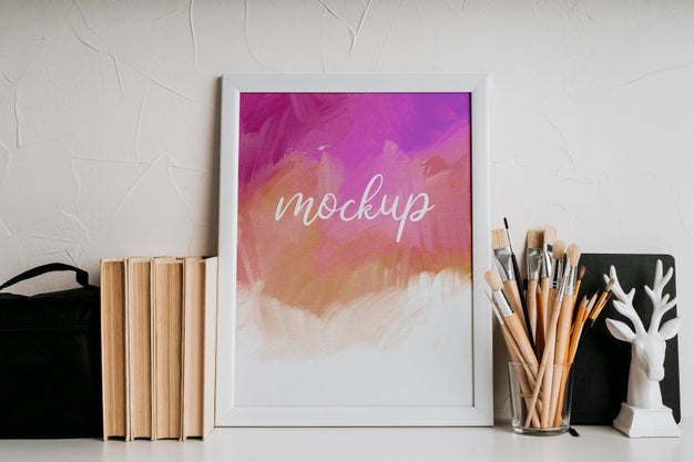 Composition With Mock-Up Frame Indoors Psd