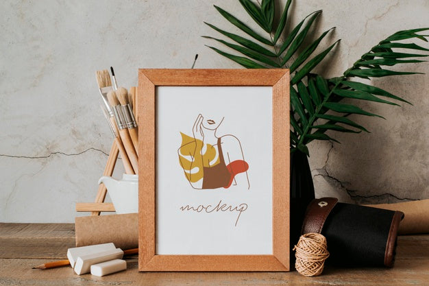 Composition With Mock-Up Frame Indoors Psd