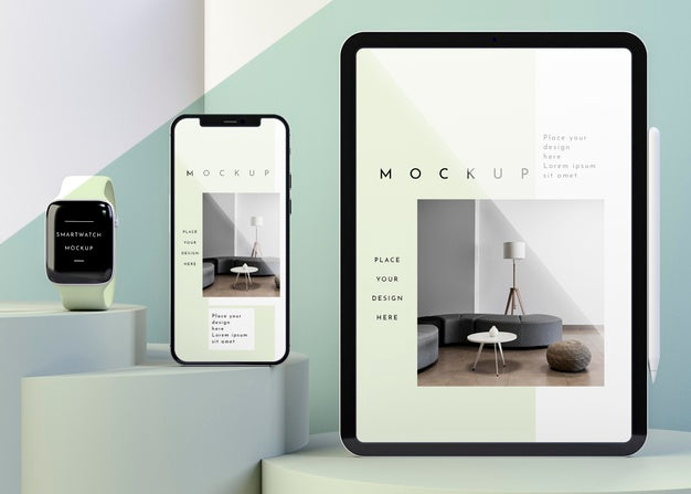 Composition With Modern Devices Mock-Up Psd