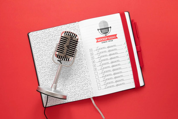 Composition With Music Elements Mock-Up Psd