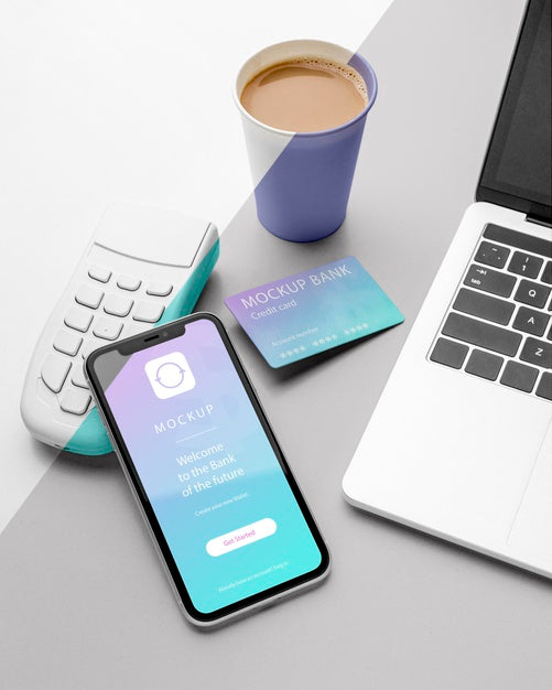 Composition With Smartphone Payment App Mock-Up Psd