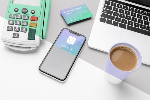 Composition With Smartphone Payment App Mock-Up Psd