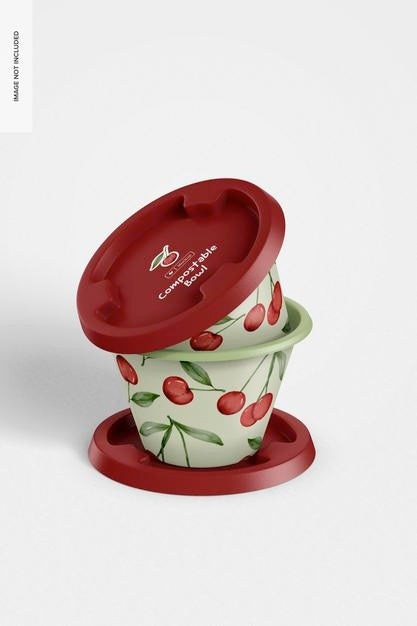 Compostable Bowls Mockup Psd