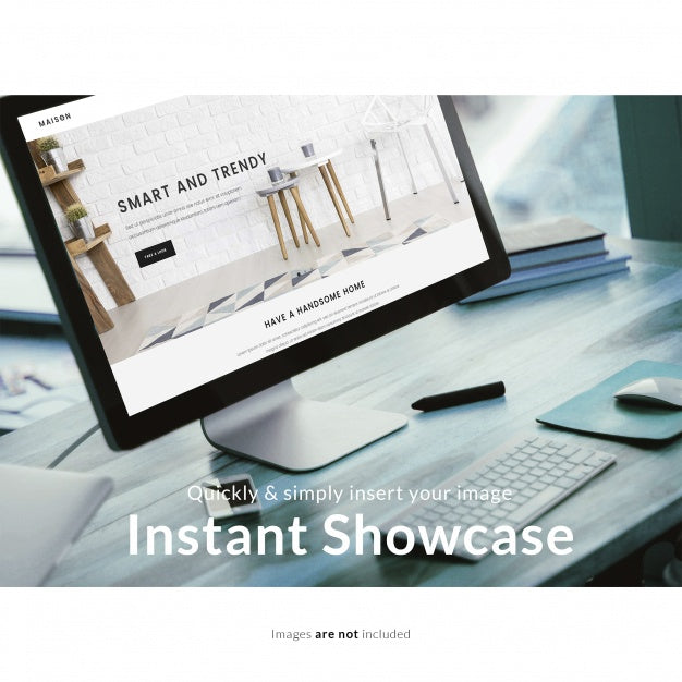 Computer Close Up Mock Up Psd