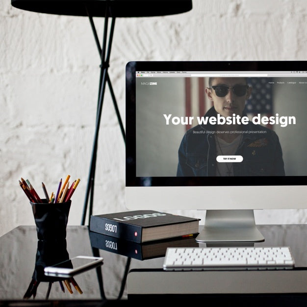 Computer Mock Up Design Psd