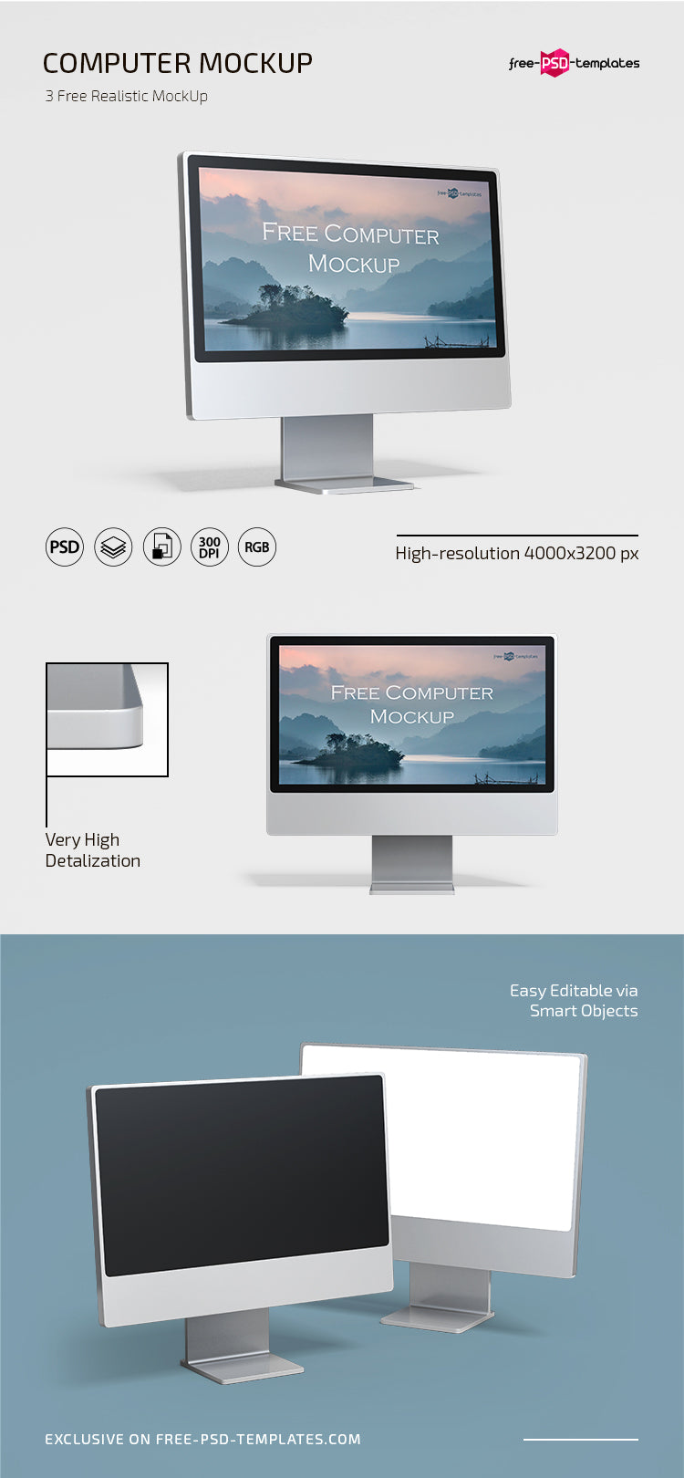 Computer Mockup In Psd