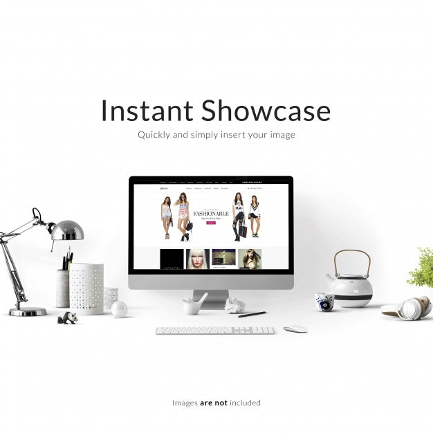 Computer On White Background Mock Up Psd