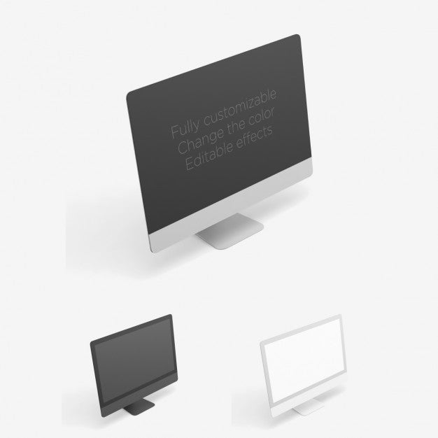 Computer Perspective View Mock Up Psd