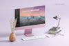 Computer Screen On Blank Background Mock Up Psd