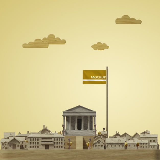 Concept Of Cities World Day 3D Model Mock-Up Psd